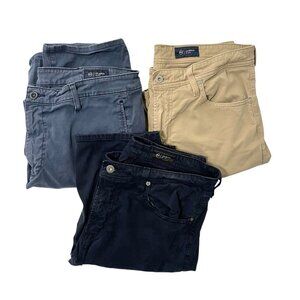 Adriano Goldschmied Reseller LOT 3 Slim Straight Chino Pants BUNDLE sz 35X32
